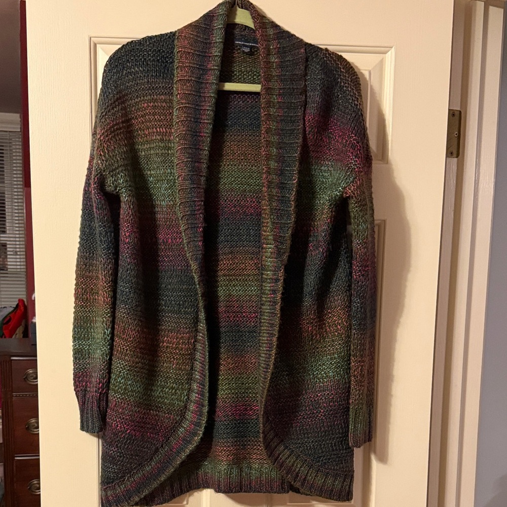 Multicolor Open Front Cardigan